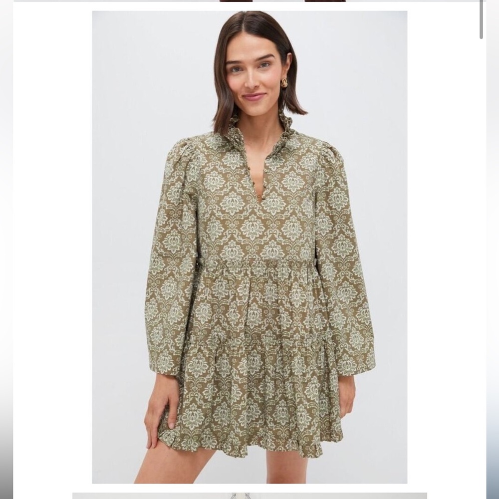 Tuckernuck Moss Printed Russell Mini Dress by Hyacinth House NWT Large